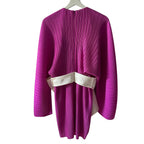 Solace London Tanzy Magenta Pleated Bow Waist Long Sleeve Mini Dress Size 6
