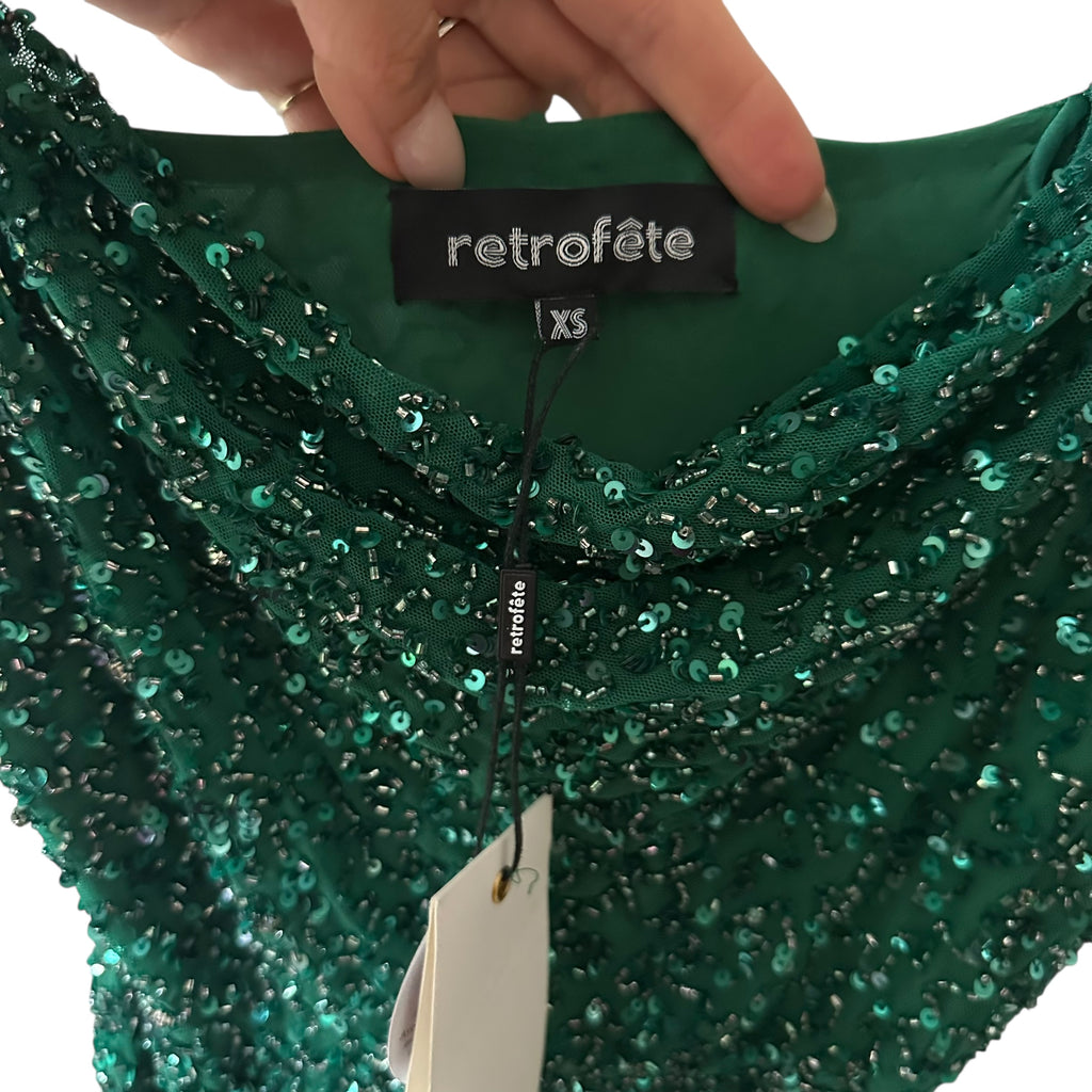 Retrofete Loretta Sequin Maxi Dress Size XS