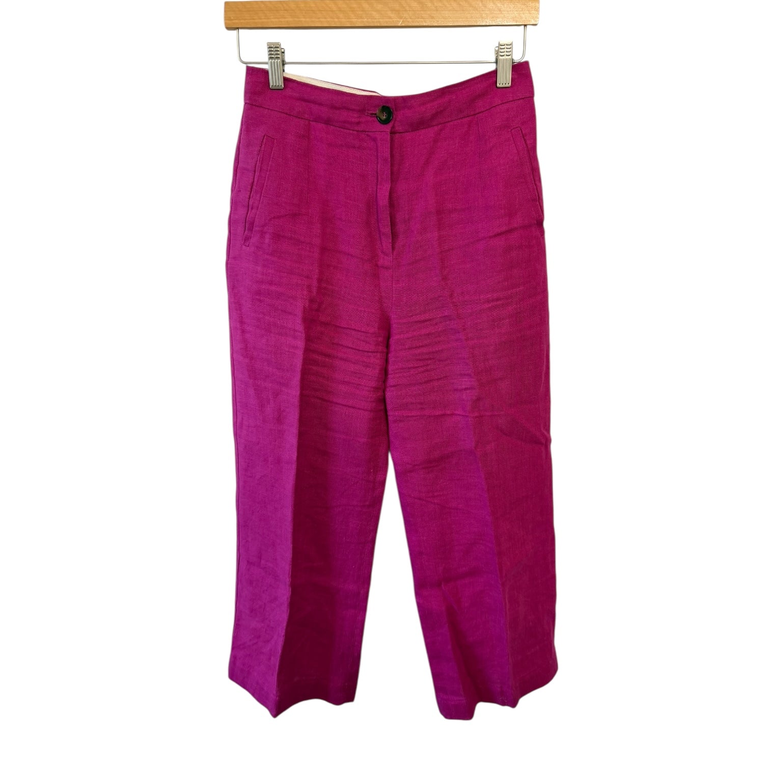 Sezane Martin Cropped Trousers Peony Size 2