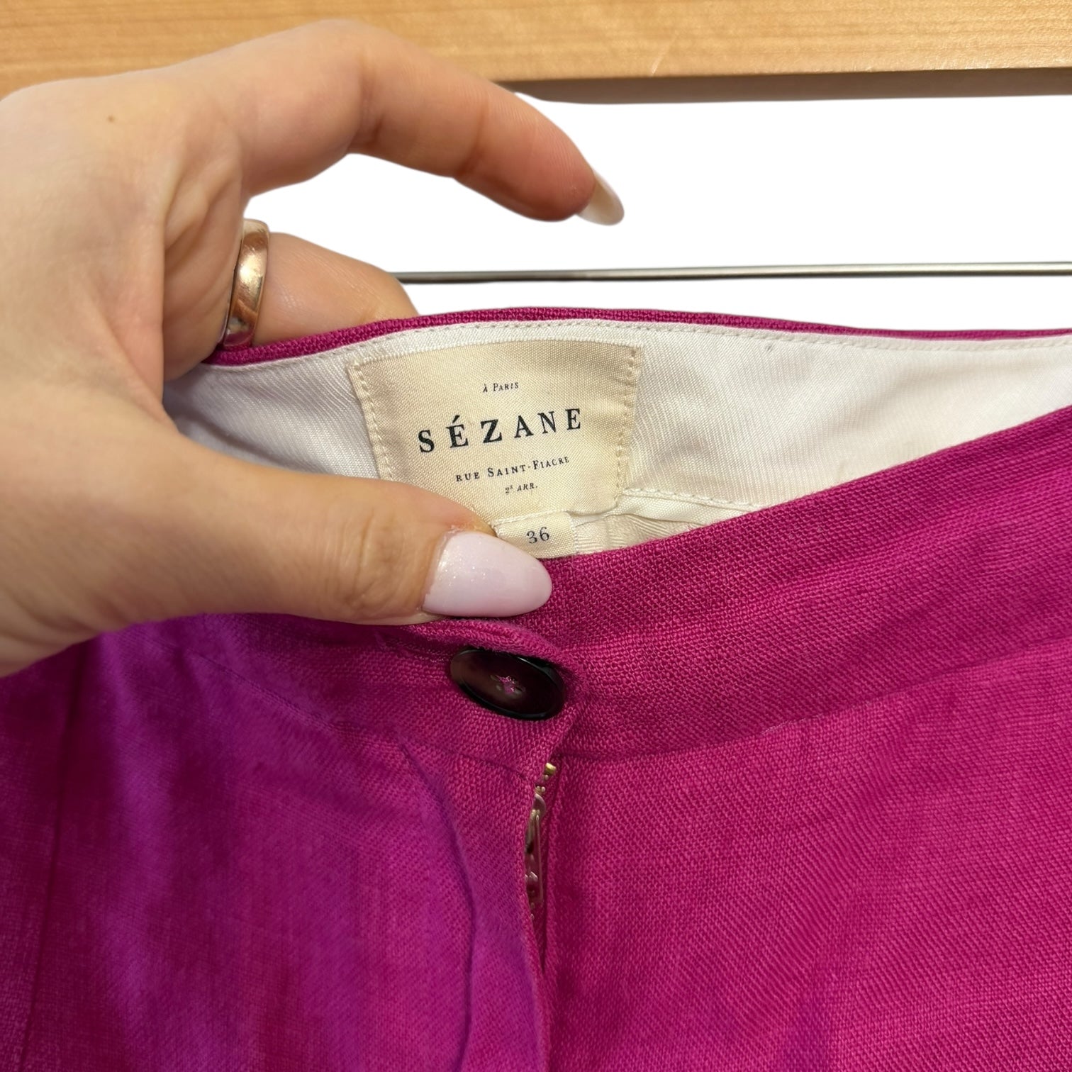 Sezane Martin Cropped Trousers Peony Size 2