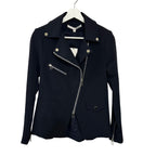 Veronica Beard Scuba Hadley Moto Jacket Navy Size 2
