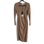 Acler Highfield Midi Dress Nougat Size 8