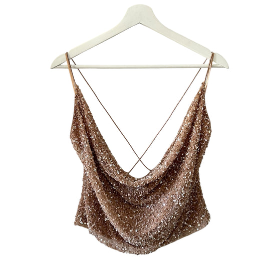 Retrofete Michal Sequin Cowl Top Size L