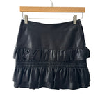 Maje Leather Skirt Jupia Ruffle Mini Size 4