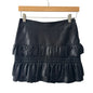 Maje Leather Skirt Jupia Ruffle Mini Size 4