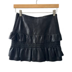 Maje Leather Skirt Jupia Ruffle Mini Size 4