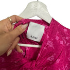 Acler Evanston Satin Blouse In Pink Size 4