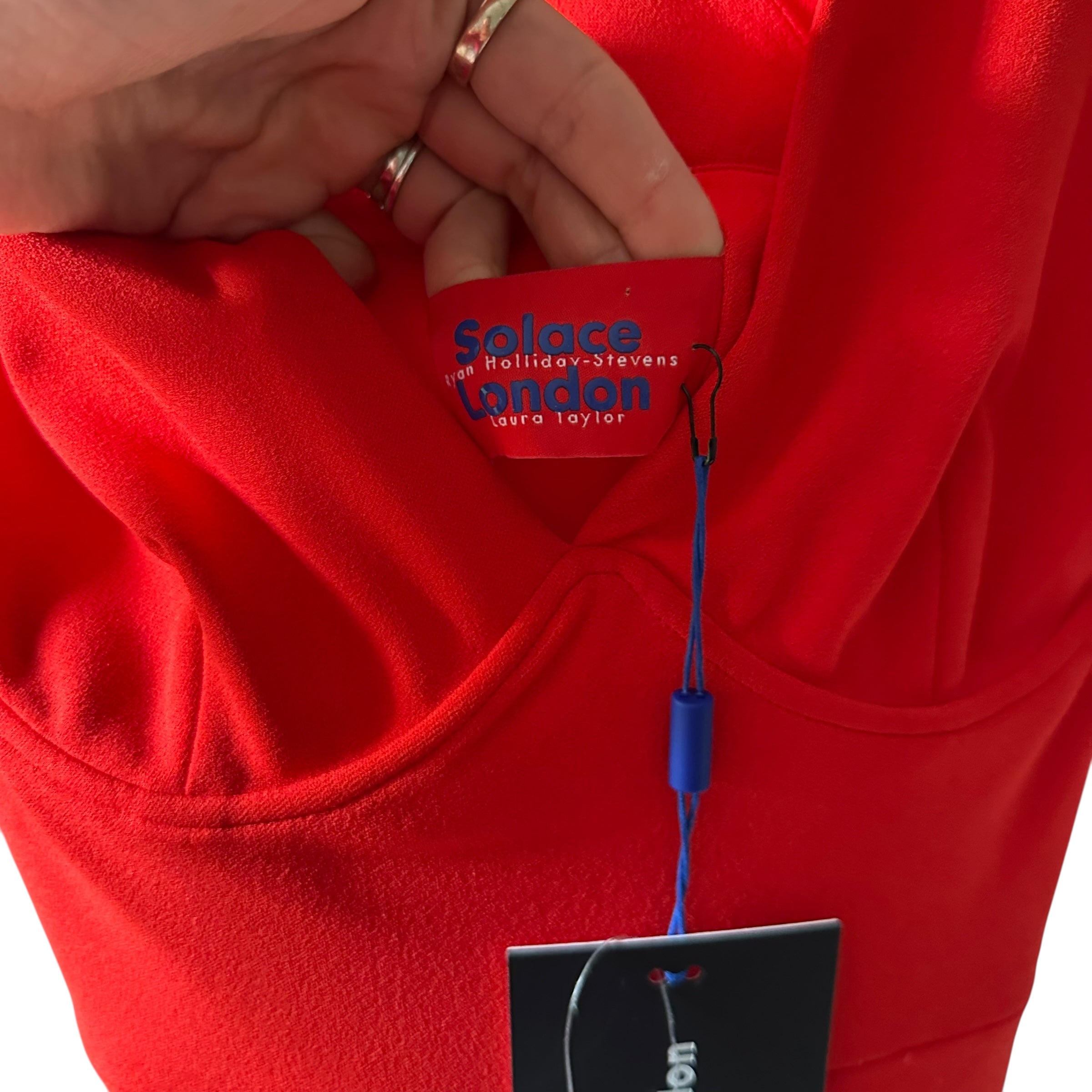 Solace London Ziva Red Crepe Gown Size 0