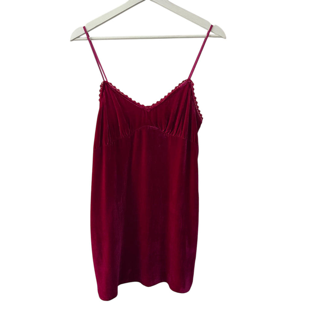 Reformation Laine Velvet Dress in Rhubarb Size XS