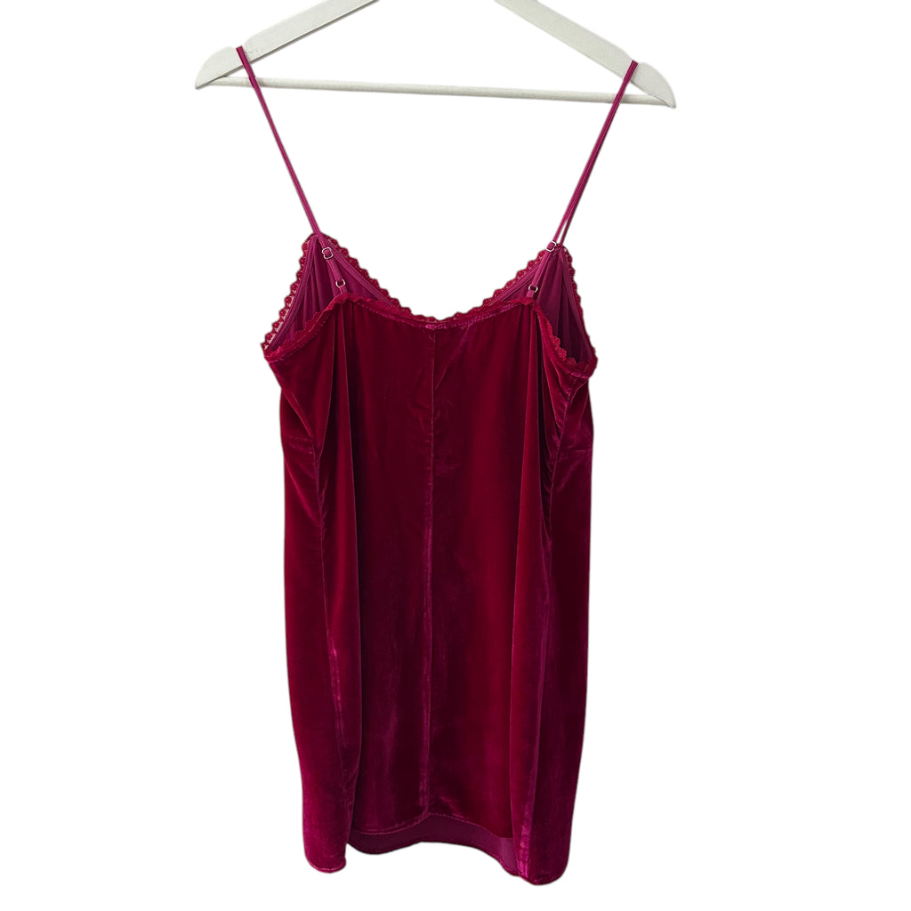 Reformation Laine Velvet Dress in Rhubarb Size XS
