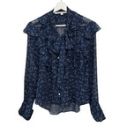 VERONICA BEARD Finley Silk Ruffle Tie Neck Blouse Size 2