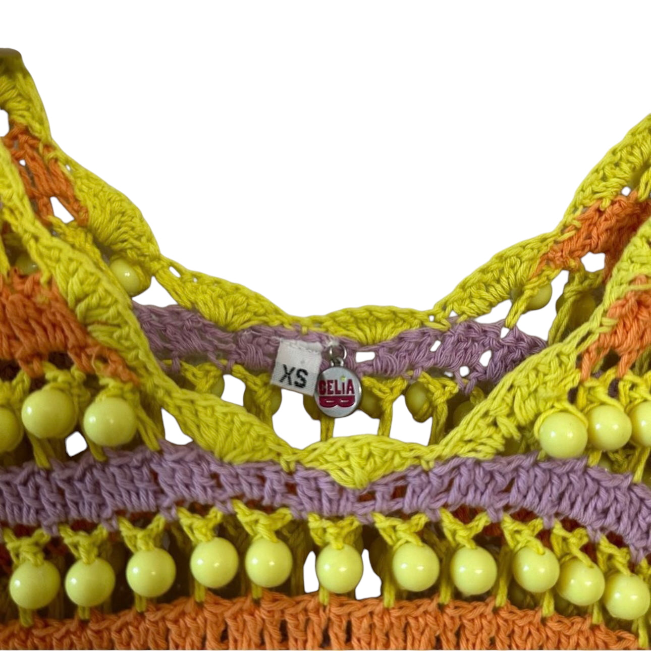 CeliaB Gaia Knit Crochet Top Size XS