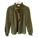 Sezane Chlo Shirt Khakhi Guipure Size 2