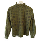 Sezane Chlo Shirt Khakhi Guipure Size 2