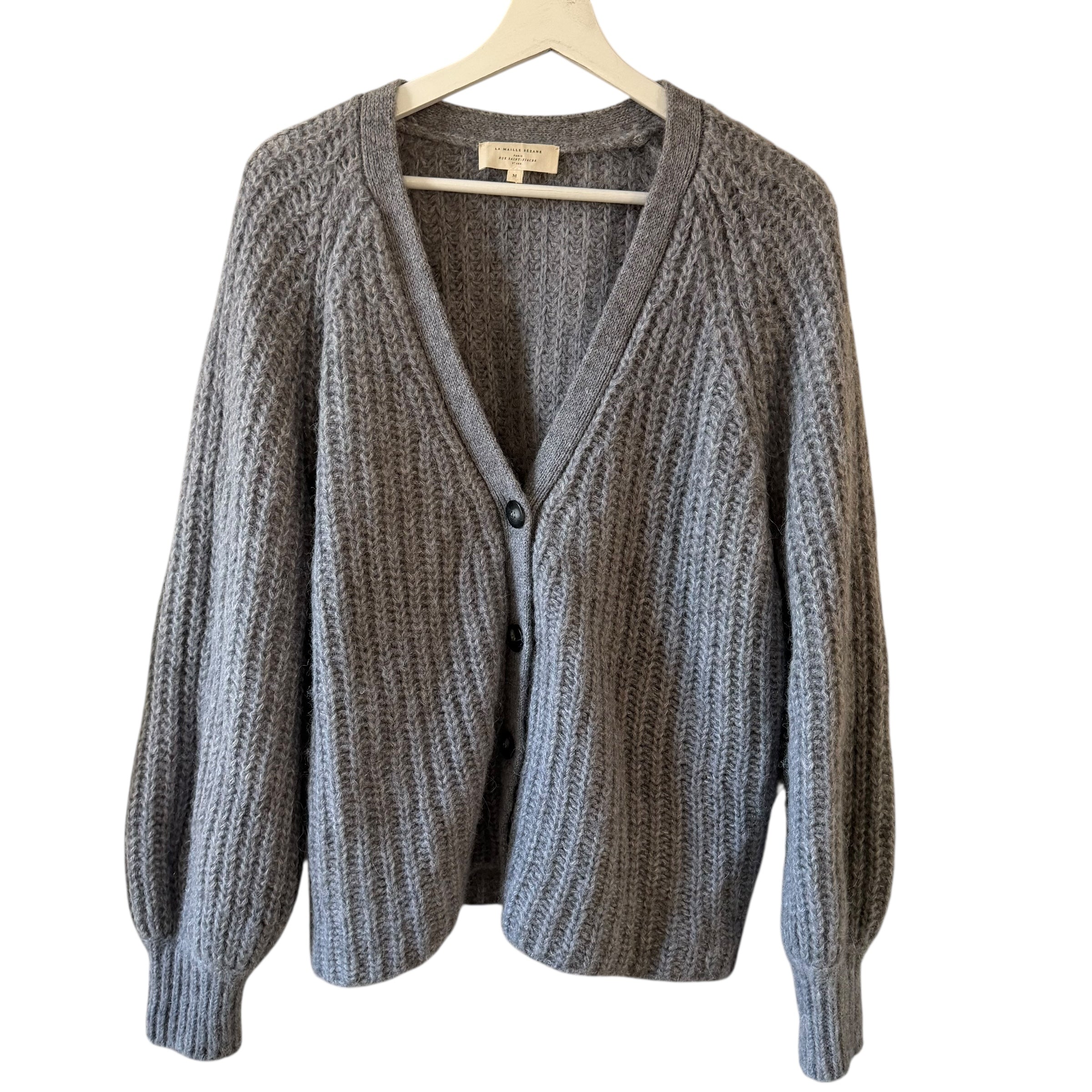Sezane Basile Grey Cardigan Size M