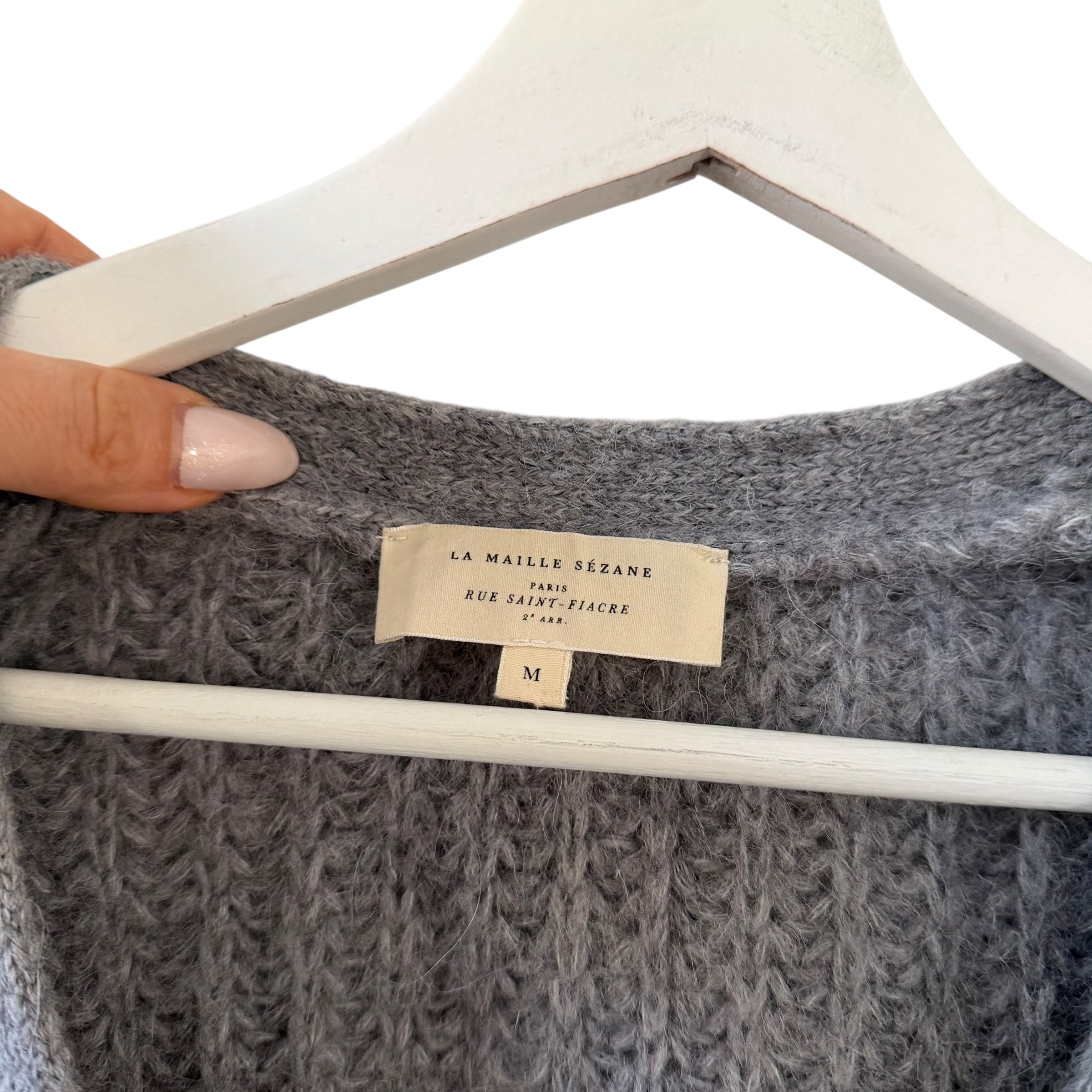 Sezane Basile Grey Cardigan Size M