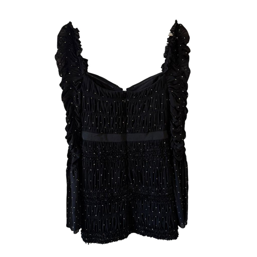 Self-Portrait Crystal-Embellished Stretch-Mesh Mini Dress Size 4