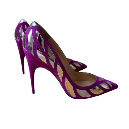 Christian Louboutin Mirador Purple Silver Pumps Size 38