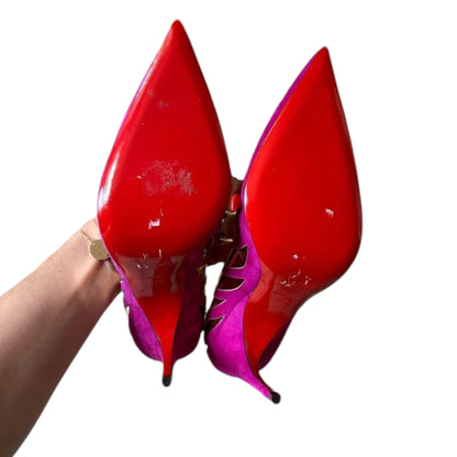 Christian Louboutin Mirador Purple Silver Pumps Size 38