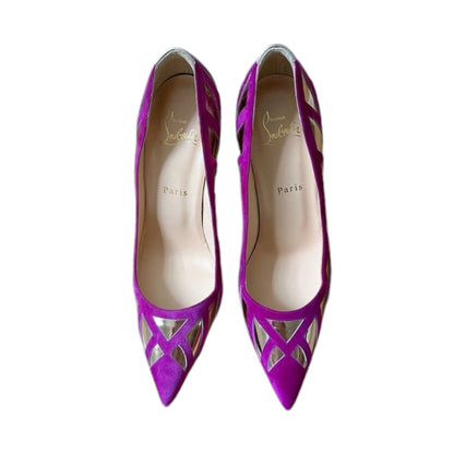 Christian Louboutin Mirador Purple Silver Pumps Size 38