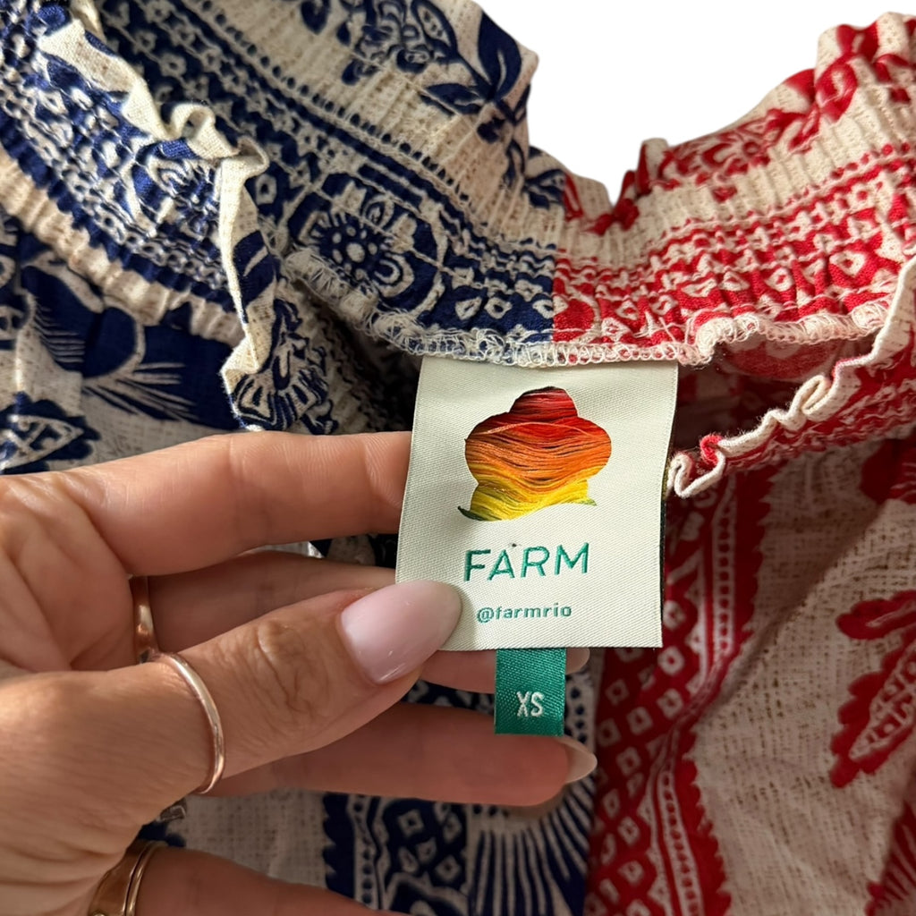 FARM Rio Mixed Pineapple Garden Mini Dress Size XS