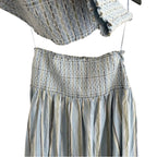 Reformation Haven Top & Skirt Set In Cabana Stripe Size XL