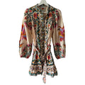 FARM Rio Cream Lucy Floral Tapestry Long Sleeve Mini Dress Size S
