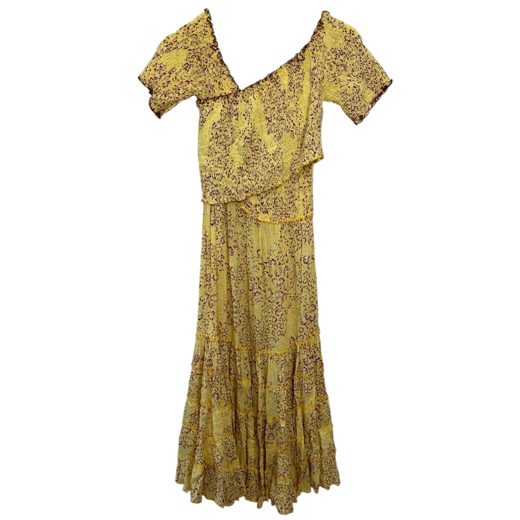 POUPETTE ST BARTH Soledad Maxi Dress in Yellow Biot Size S