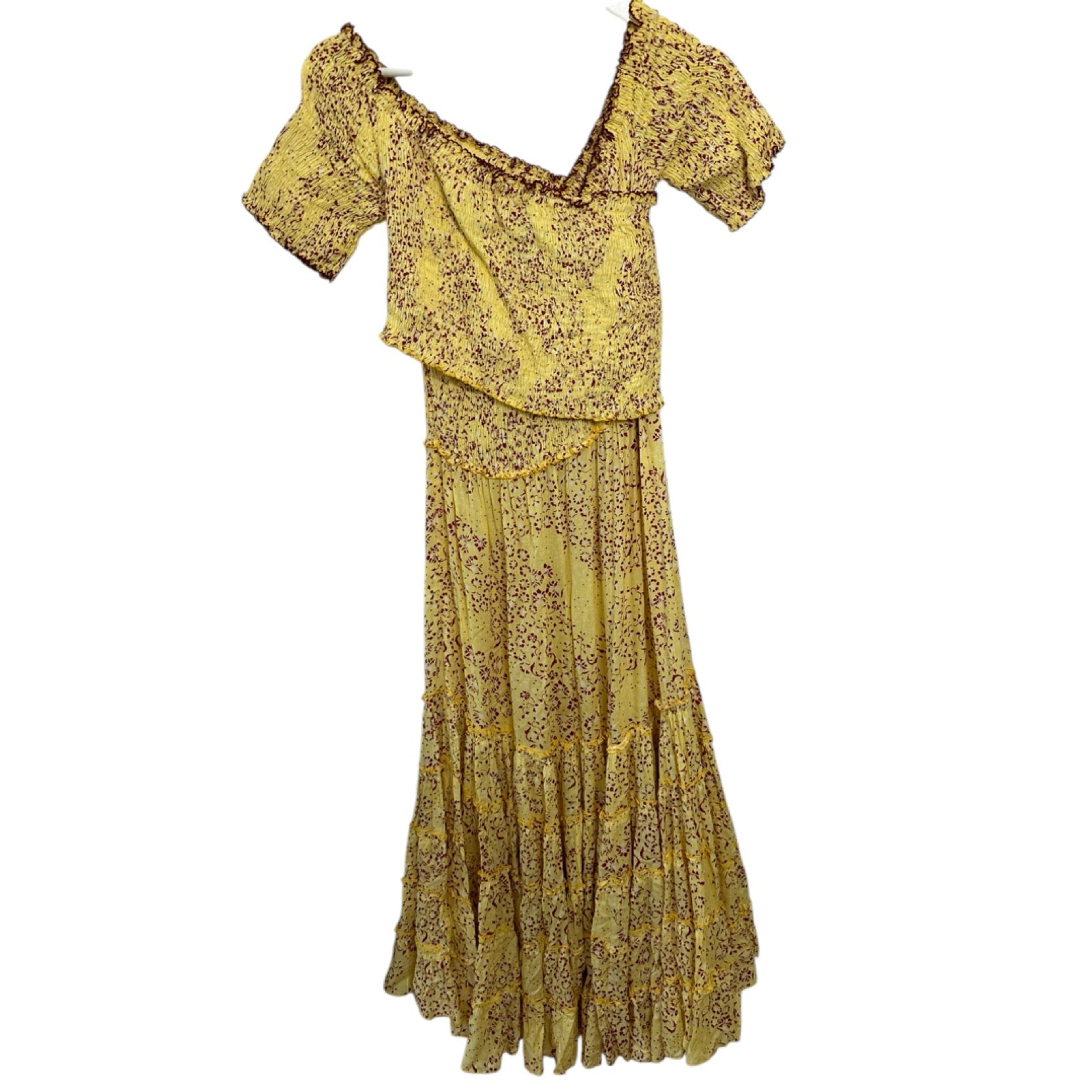 POUPETTE ST BARTH Soledad Maxi Dress in Yellow Biot Size S