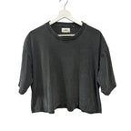 Joah Brown Boxy Crew Cotton Tee Washed Black One Size