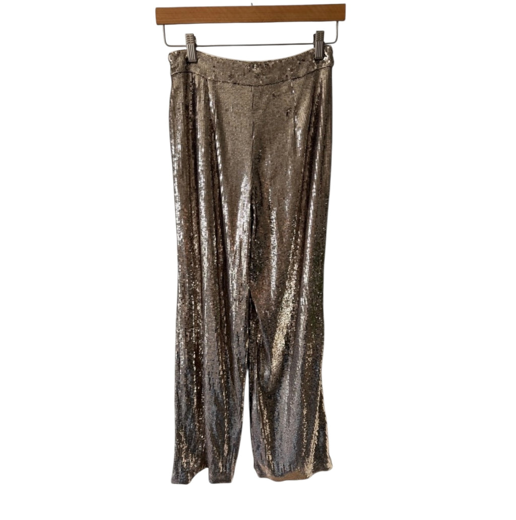 Sezane Wide-Leg Sequined Aurelin Trouser Pants Size 2