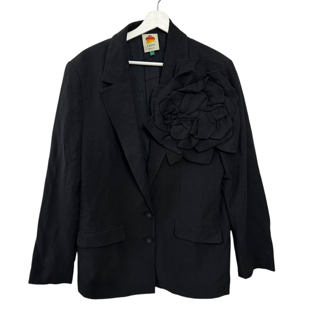 FARM Rio Black Flowered Blazer Size M