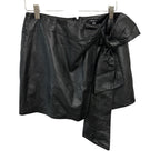 Lamarque Iva Leather Draped Skirt - Black  Size 8