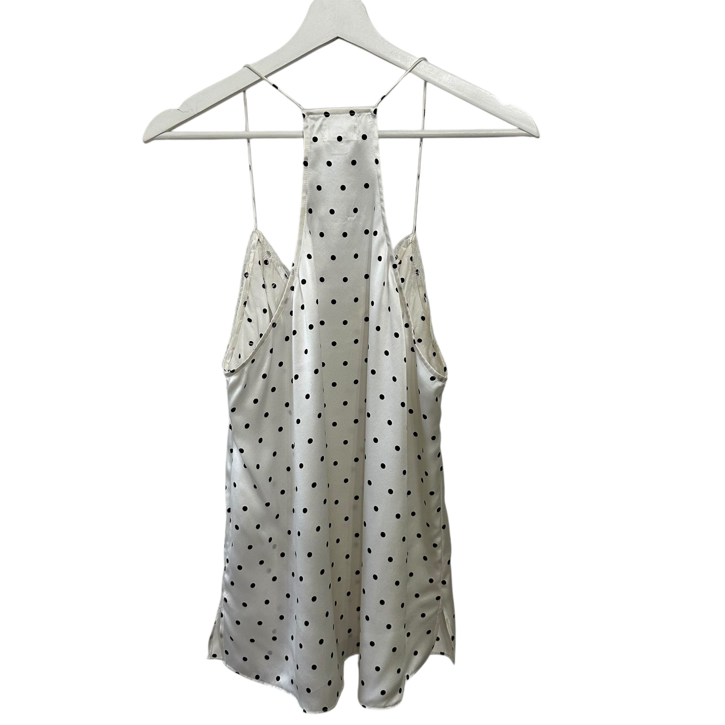 Cami NYC Racer Silk Polka Dot Tank Size L