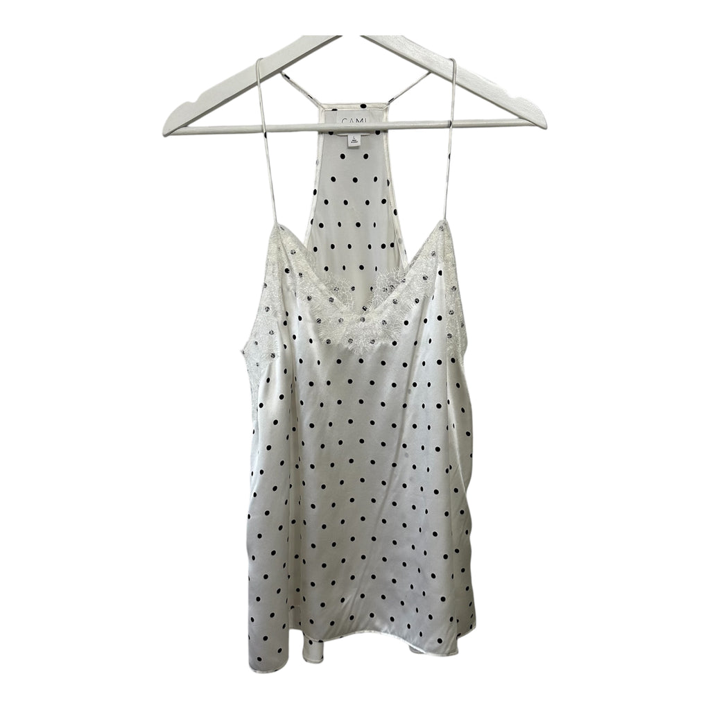 Cami NYC Racer Silk Polka Dot Tank Size L