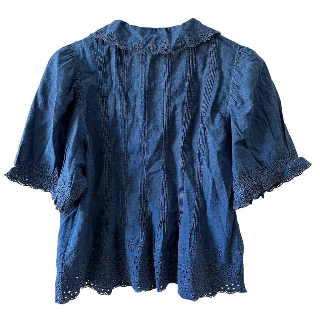 Gap × DÔEN Indigo Eyelet Top and Maxi Skirt Set