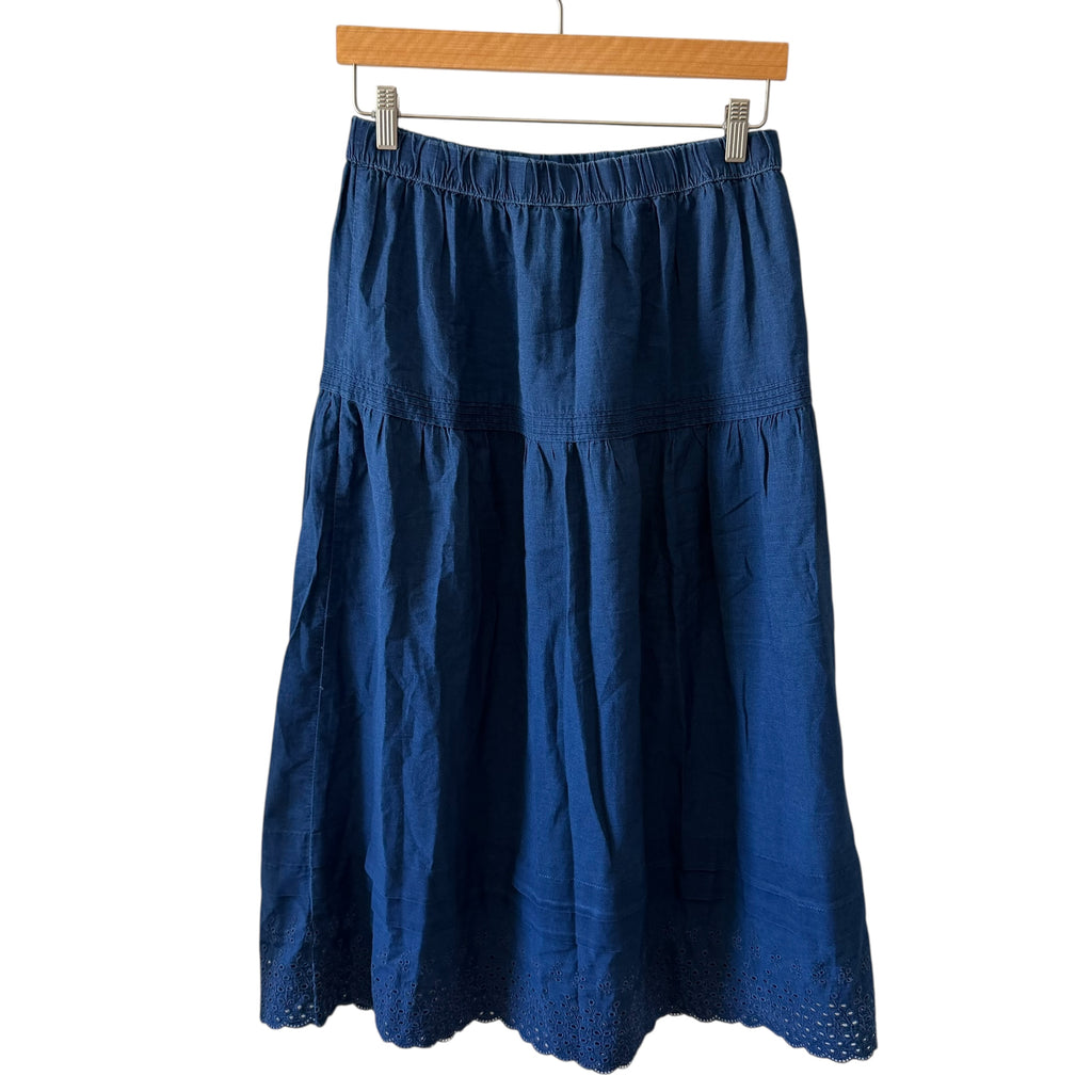 Gap × DÔEN Indigo Eyelet Top and Maxi Skirt Set