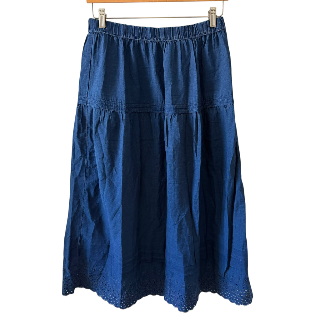 Gap × DÔEN Indigo Eyelet Top and Maxi Skirt Set