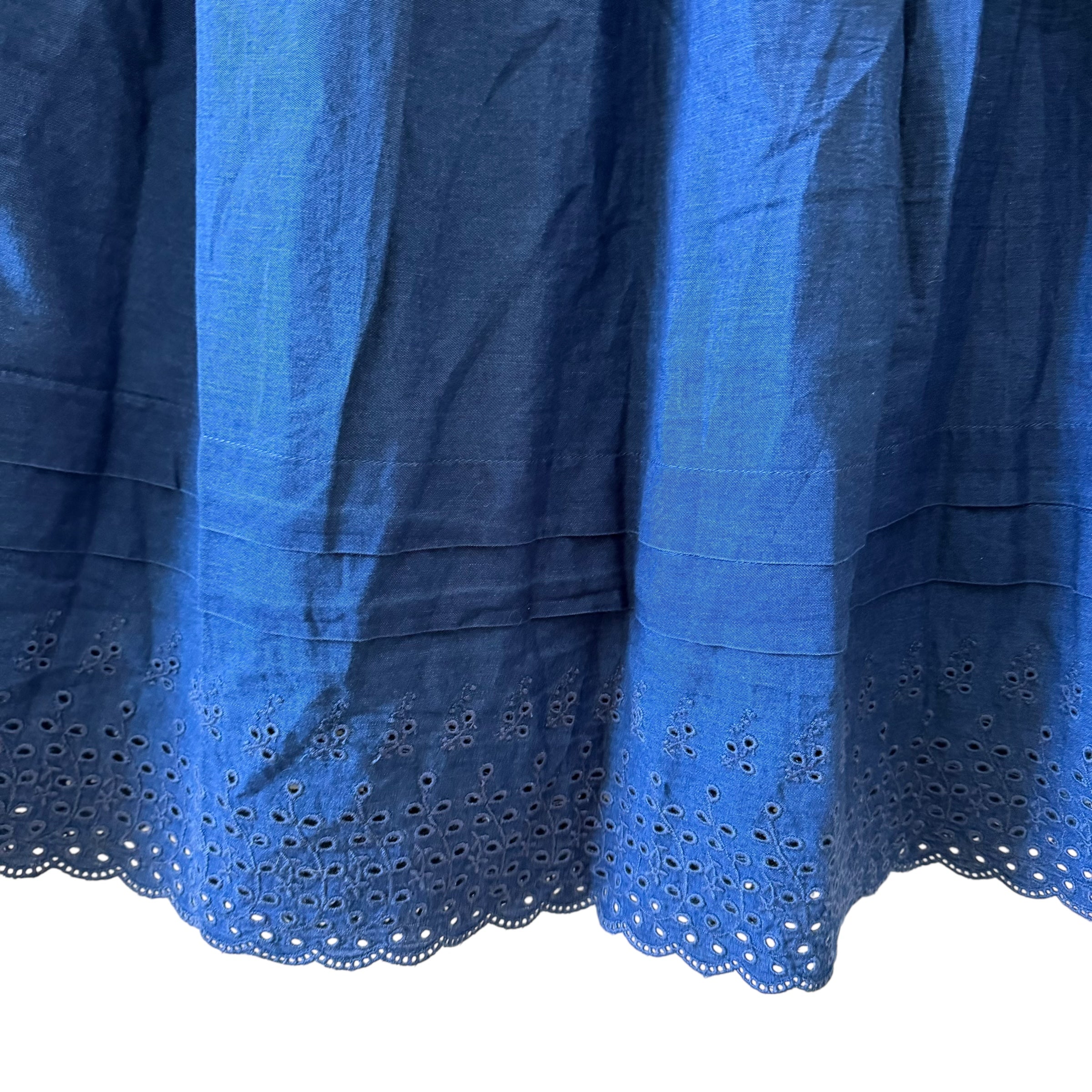 Gap × DÔEN Indigo Eyelet Top and Maxi Skirt Set