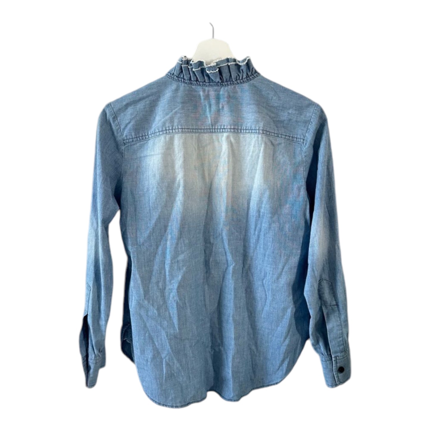 Isabel Marant Étoile Nawendy Ruffle Denim Shirt Size 8